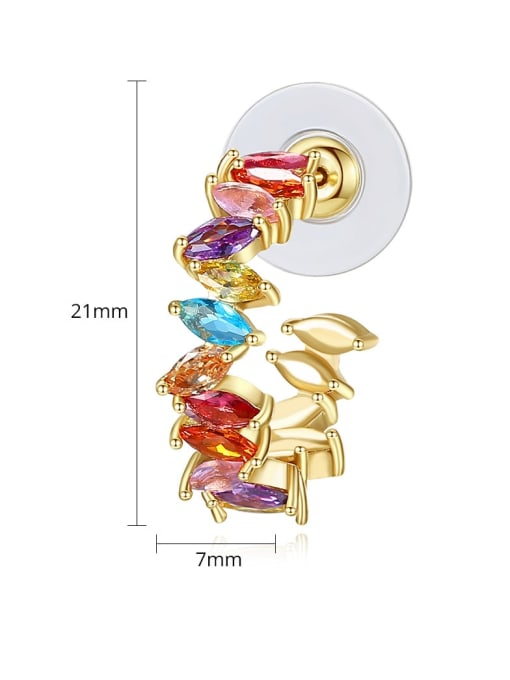 BLING SU Copper Cubic Zirconia Geometric Dainty Stud Earring 3