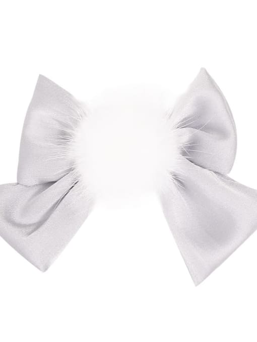 5  grey Alloy Fabric Cute Bowknot  Multi Color Hair Barrette