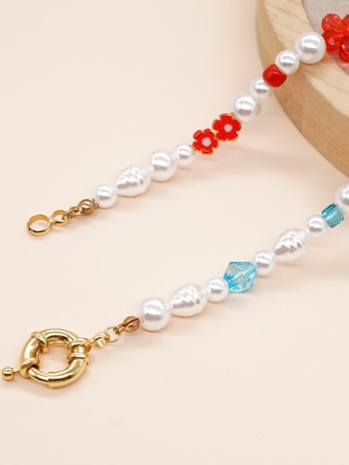 QT N220007A Stainless steel Miyuki Millet Bead Smiley Bohemia Necklace