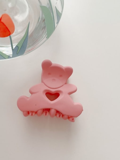 Frosted rose powder 4.5cm Alloy Resin Cute Little bear  Jaw Hair Claw