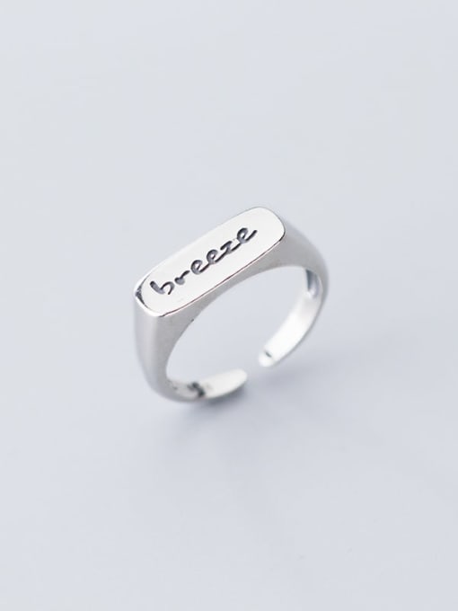 Rosh 925 Sterling Silver Letter Minimalist Free Size  Ring 1
