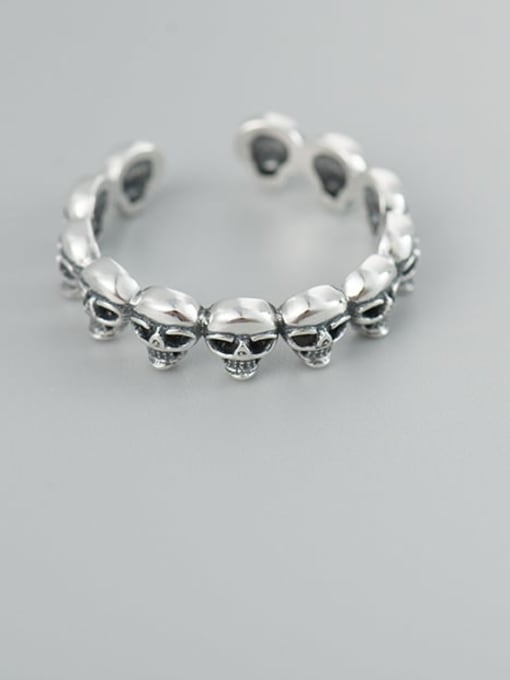 XBOX 925 Sterling Silver Skull Vintage Band Ring 0