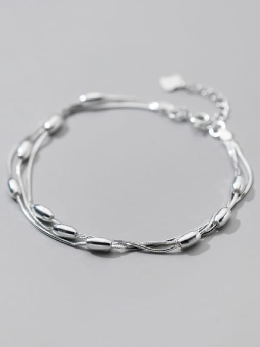Rosh 925 Sterling Silver Round Minimalist Strand Bracelet 1