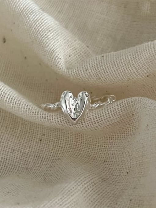 Boomer Cat 925 Sterling Silver Heart Vintage Band Ring 1