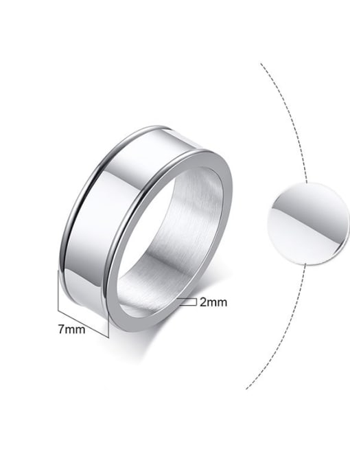 CONG 316L Surgical Steel Smooth Geometric Minimalist Band Ring 2