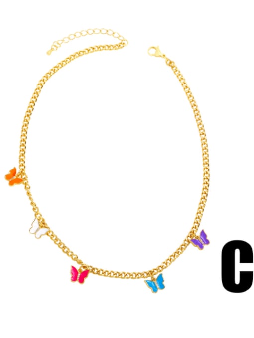 CC Brass Cubic Zirconia Enamel Heart Vintage Necklace 2