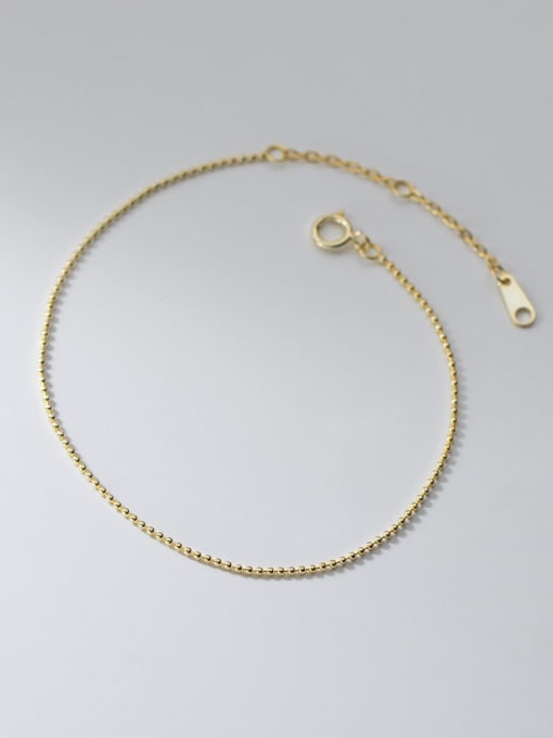 gold bead 925 Sterling Silver Bead Round Minimalist Beaded Bracelet