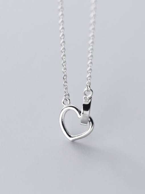 Rosh 925 Sterling Silver Rhinestone Heart Minimalist Necklace 3