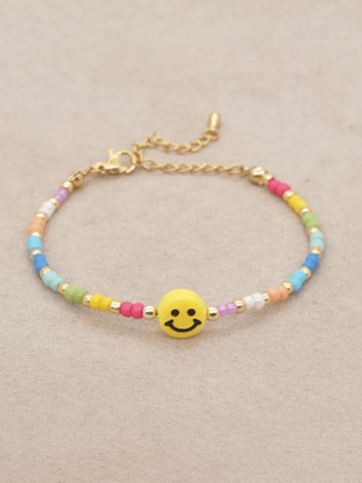MMBEADS Miyuki Millet Bead Multi Color Acrylic Smiley Bohemia Handmade Beaded Bracelet