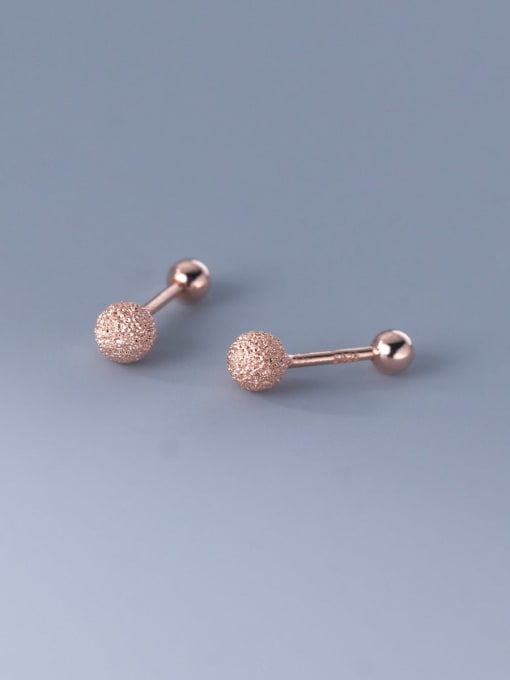 Rosh 925 Sterling Silver Bead Ball Minimalist Stud Earring 2