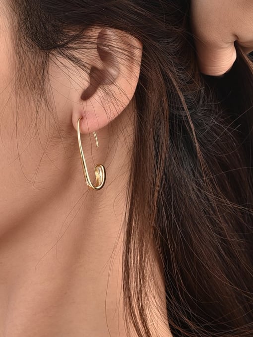 CHARME Brass Geometric Minimalist Hook Earring 1