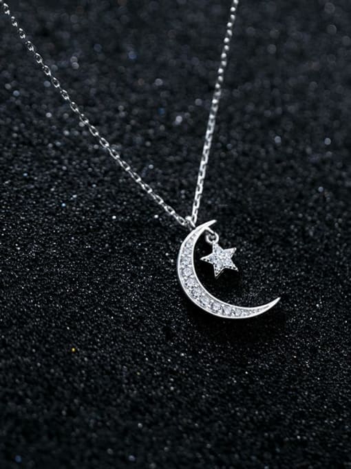 Rosh 925 Sterling Silver With Minimalist Moon  Star Necklaces 2