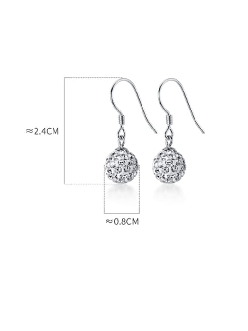 Rosh 925 sterling silver fashion style micro set with diamond Ball Earrings 2