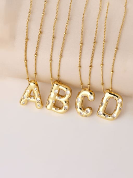 CC Brass Letter Minimalist Necklace