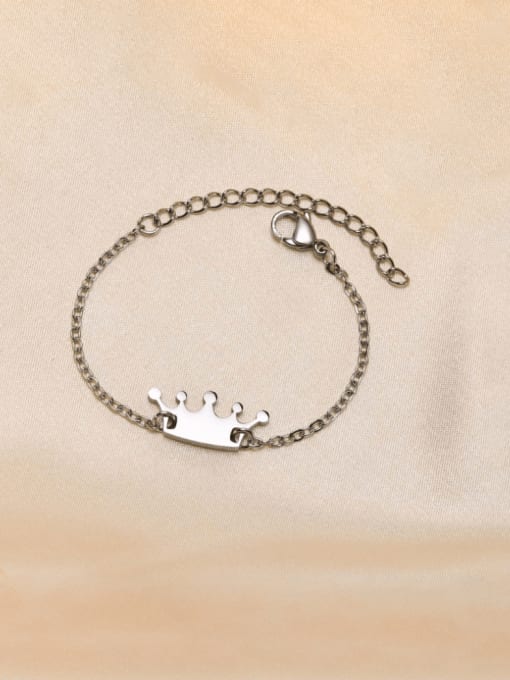 LI MUMU Stainless steel Crown Minimalist Link Bracelet 1