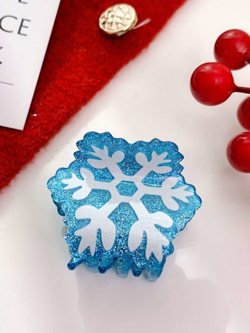 Snowflake 5.1cm Acrylic Cute Christmas Seris Alloy Multi Color Jaw Hair Claw