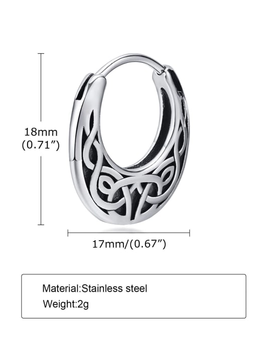 Single EH 505 Stainless steel Geometric Hip Hop Single Earring
