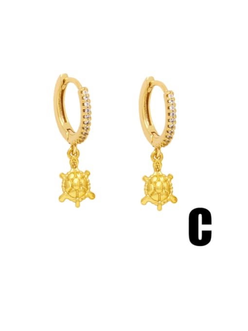 CC Brass Star Vintage Huggie Earring 2