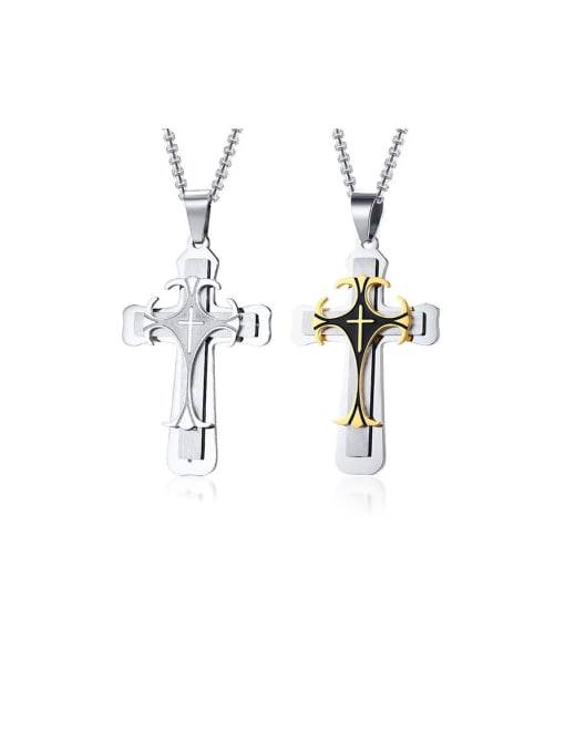 CONG Titanium Cross Minimalist Regligious Necklace