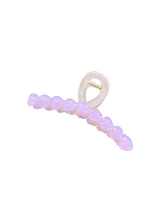 Pink Purple 13cm Trend Heart Resin Multi Color Jaw Hair Claw