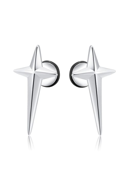 790 steel stud steel color Titanium Steel Cross Minimalist Stud Earring