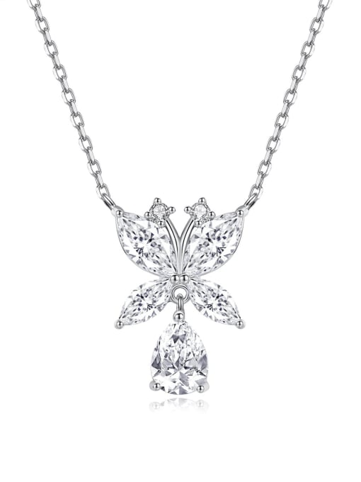 BLING SU Brass Cubic Zirconia Butterfly Classic Necklace 0