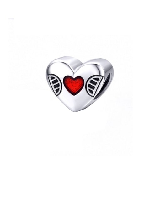 Jare 925 Sterling Silver With  White Gold Plated Minimalist Heart Pendants charms 1