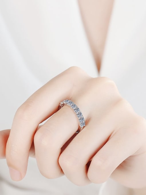 MOISS Sterling Silver Moissanite White Geometric Dainty Engagement Rings 1