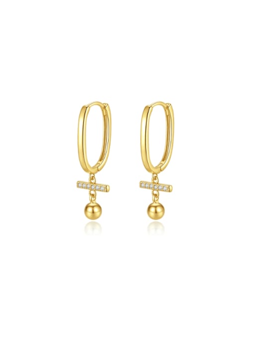 BLING SU Brass Cubic Zirconia Cross Minimalist Huggie Earring 0
