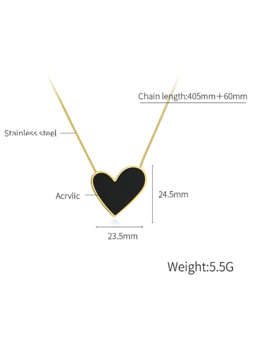 Open Sky Titanium Steel Acrylic Heart Minimalist Necklace 2