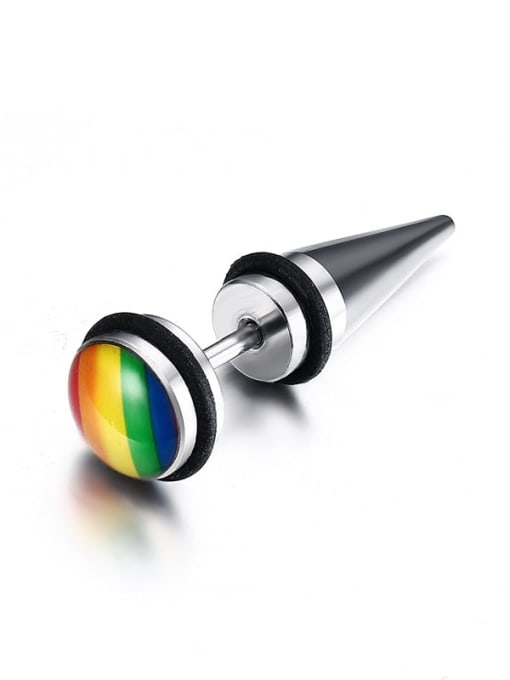 CONG Titanium Steel Enamel Geometric Minimalist Stud Earring 1