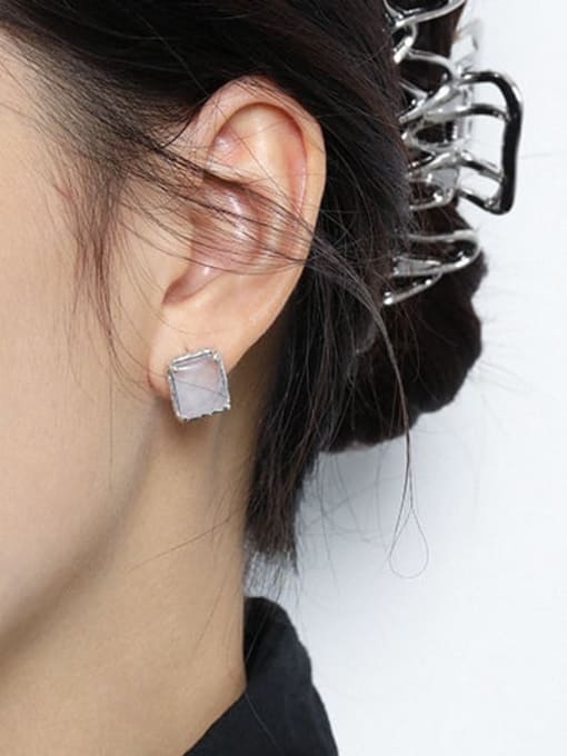 DAKA 925 Sterling Silver Crystal Geometric Vintage Stud Earring 1