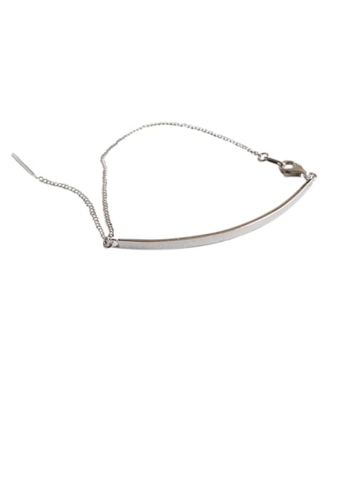 DAKA 925 Sterling Silver Smooth Geometric Minimalist Link Bracelet 0