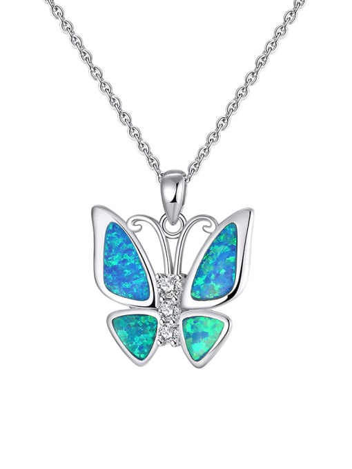 RINNTIN 925 Sterling Silver Cubic Zirconia Butterfly Dainty Necklace 0