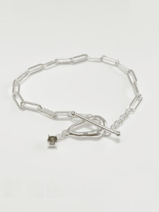 Boomer Cat 925 Sterling Silver Geometric Minimalist Hollow Chain Link Bracelet 0