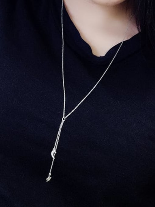 A TEEM Titanium Tassel Minimalist Lariat Necklace 1