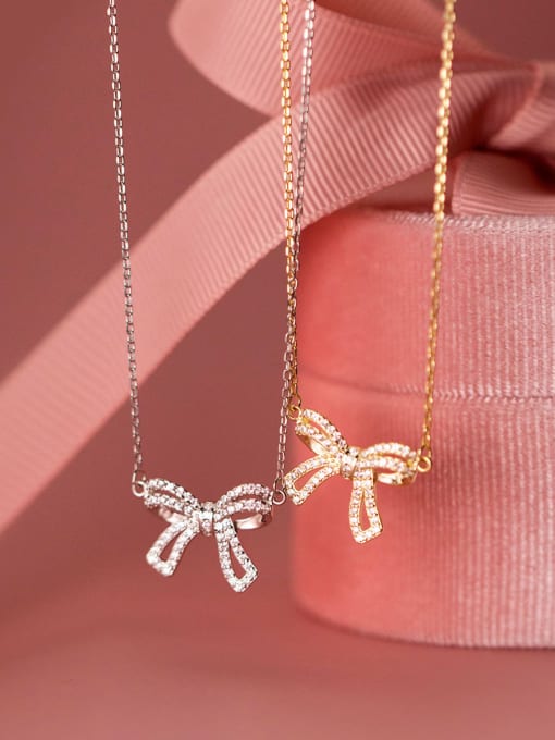 Rosh 925 Sterling Silver Cubic Zirconia Butterfly Dainty Necklace