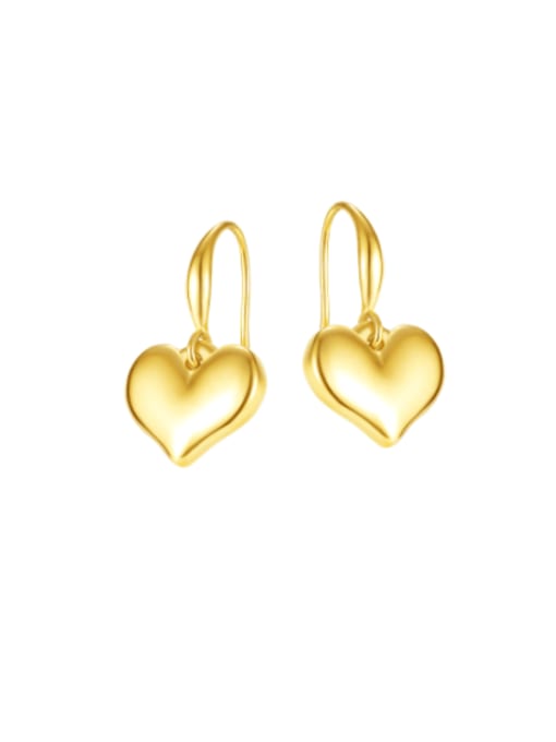 720 gold Titanium Steel Heart Minimalist Hook Earring