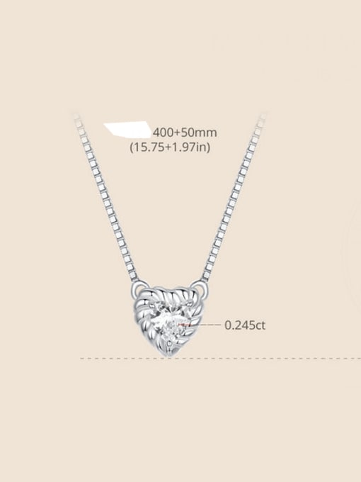 Jare 925 Sterling Silver Moissanite Heart Dainty Necklace 2