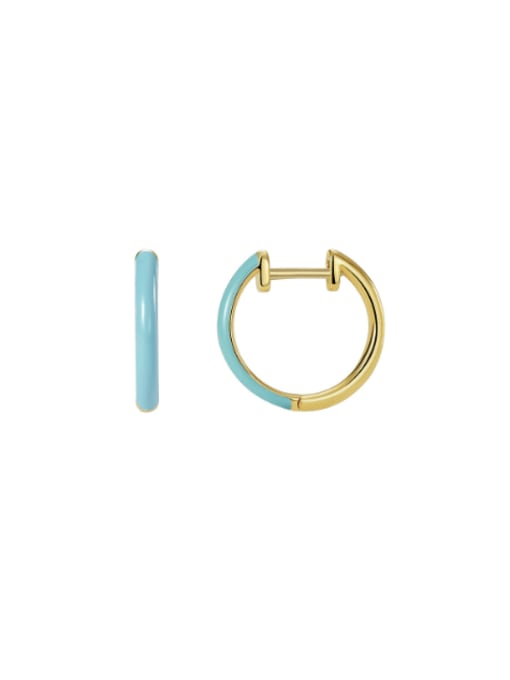 CHARME Brass Enamel Geometric Minimalist Hoop Earring 0