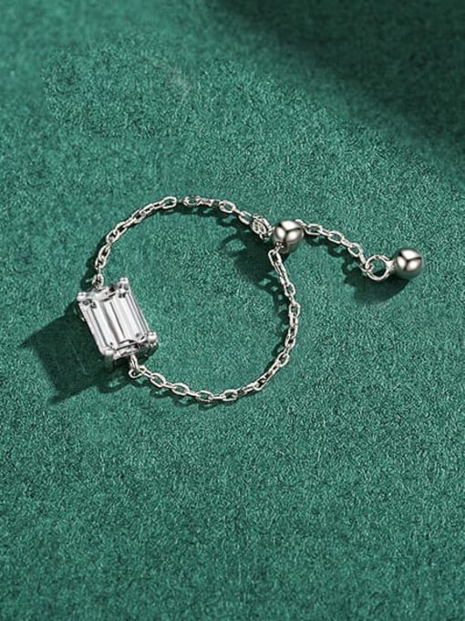 MODN 925 Sterling Silver Cubic Zirconia Geometric Dainty Band Ring 2