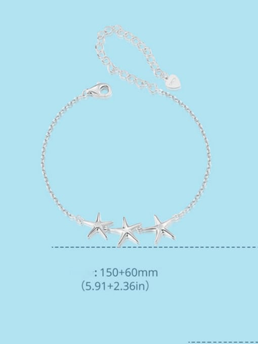 Jare 925 Sterling Silver Sea Star Minimalist Link Bracelet 3