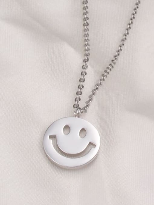 A TEEM Titanium Cute Round Smiley Necklace 2