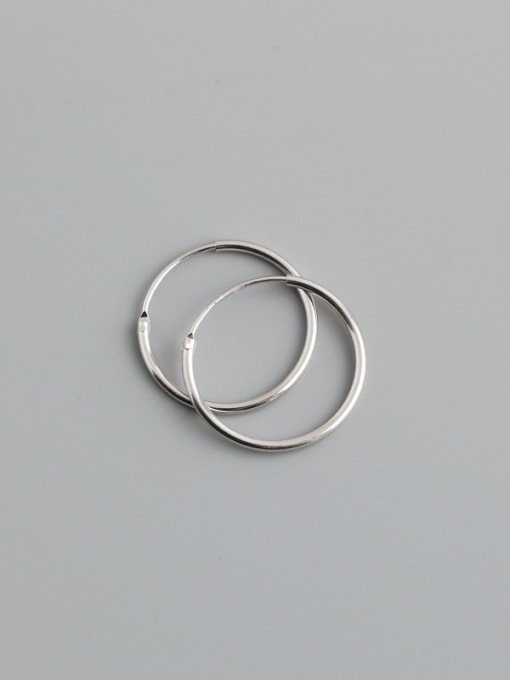 16mm (white gold) 925 Sterling Silver Round Minimalist Hoop Earring