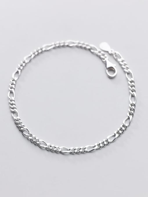 Rosh 925 Sterling Silver Minimalist Fashion wave thick chain geometric bracelet 1