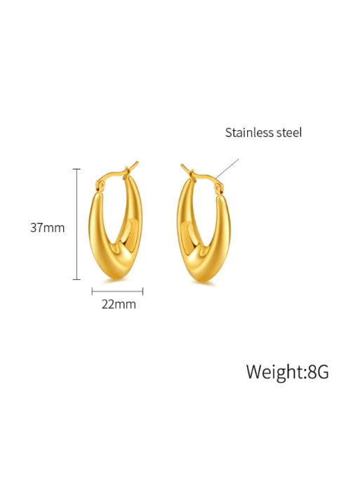 Open Sky Titanium Steel Geometric Minimalist Huggie Earring 2