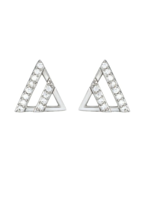 XP Alloy Cubic Zirconia Triangle Minimalist Stud Earring 0