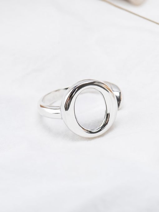 XBOX 925 Sterling Silver Hollow Smooth Geometric Vintage Band Ring 1