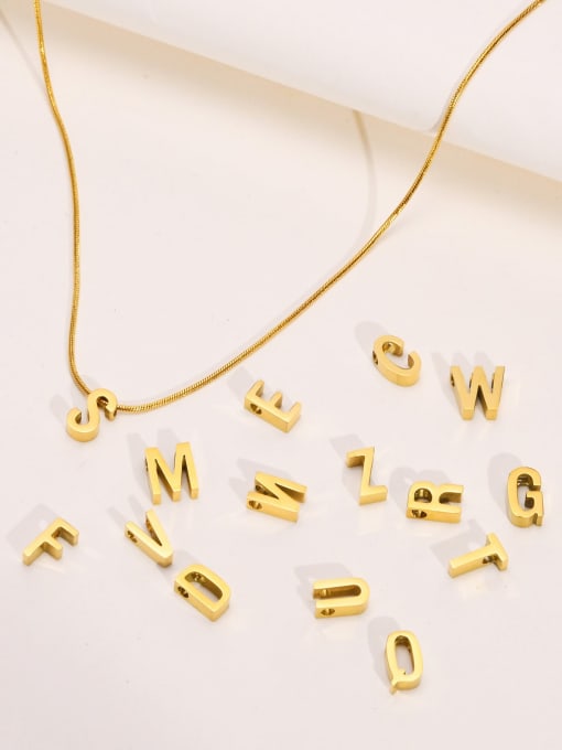 golden Stainless steel Minimalist Letter Pendant