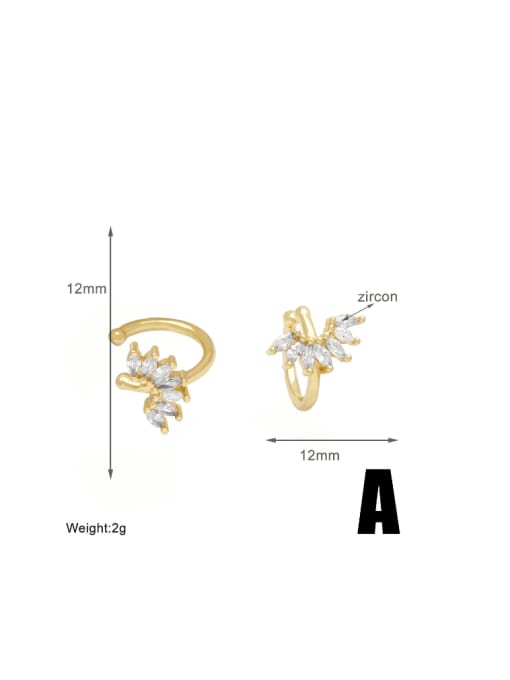 A Brass Cubic Zirconia Geometric Minimalist Hook Earring